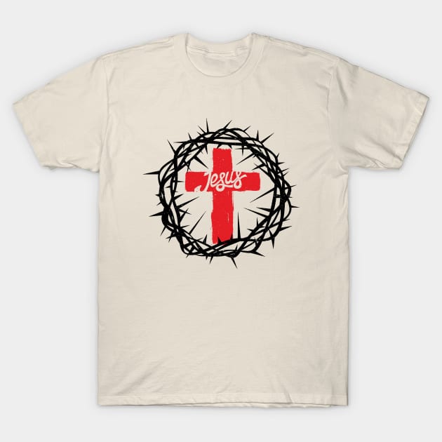 Crown of thorns, Jesus cross T-Shirt by vita5511tees